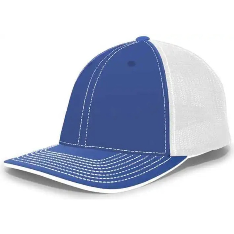Pacific Headwear 404F Trucker Flexfit Cap – Royal White Royal