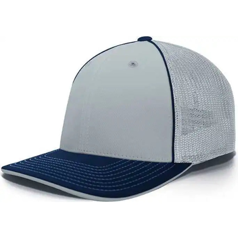 Pacific Headwear 404F Trucker Flexfit Cap – Silver Navy