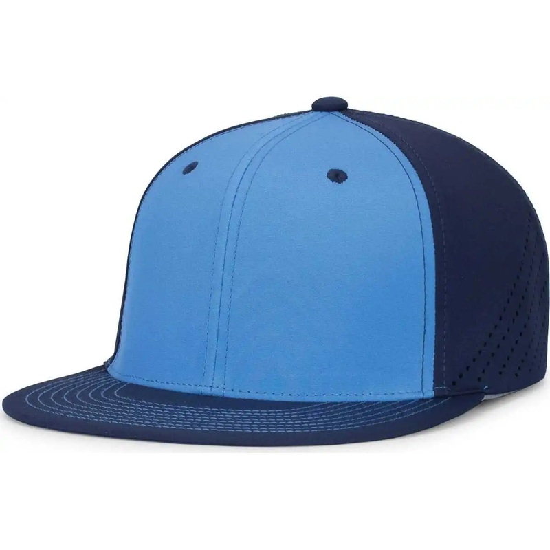 Pacific Headwear ES471 Premium Lightweight Perforated Pacflex Coolcore Cap – Columbia Blue Navy Navy
