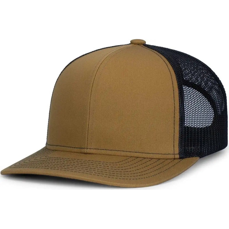 Pacific Headwear 104S Contrast Stitch Trucker Snapback – Buck Lt Charcoal Buck