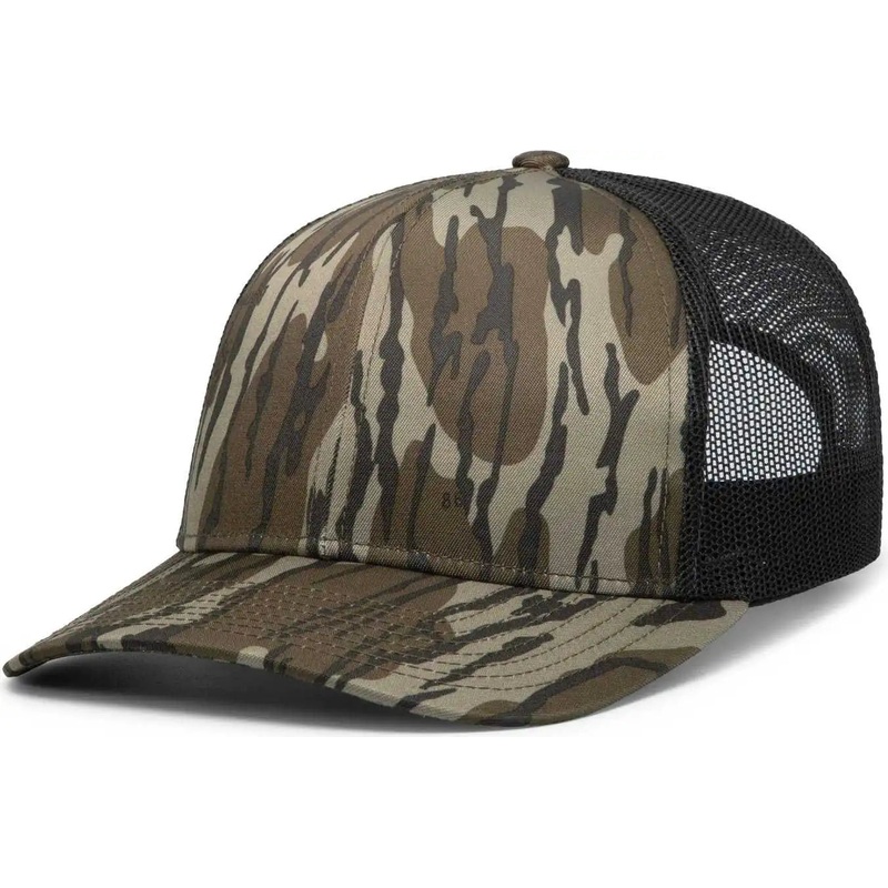 Pacific Headwear 108C Camo Snapback Trucker Cap – Original Bottomland Lt Charcoal Original Bottomland