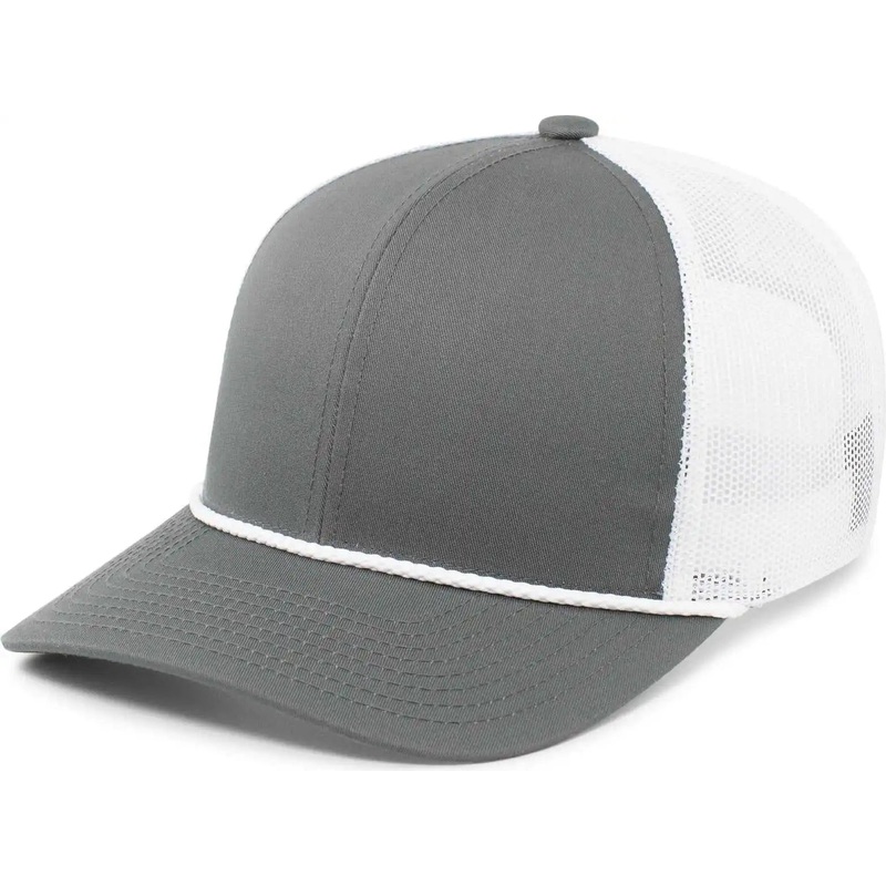 Pacific Headwear 104BR Trucker Snapback Braid Cap – Graphite White Graphite
