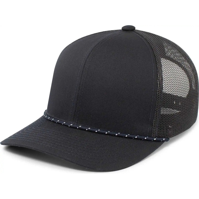 Pacific Headwear 104BR Trucker Snapback Braid Cap – Navy