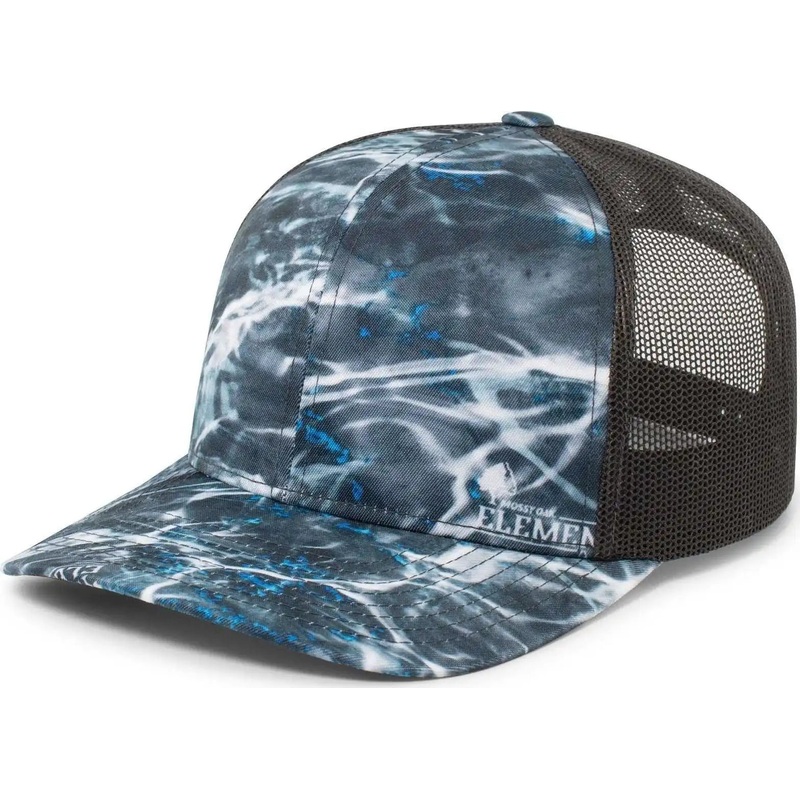 Pacific Headwear 107C Mossy Oak Trucker Snapback – Elements Agua Blackfin Lt Charcoal