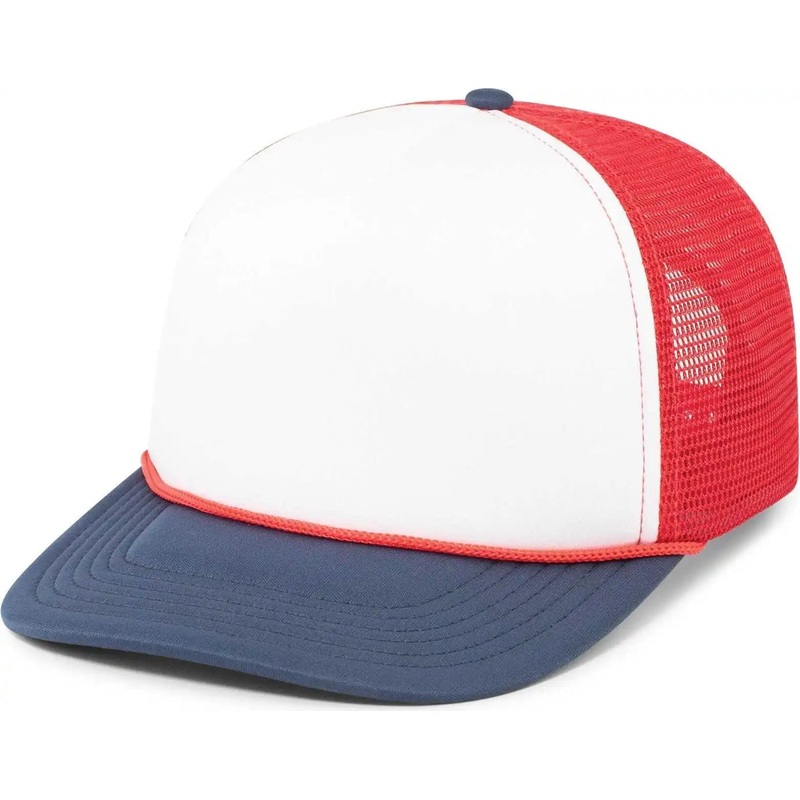 Pacific Headwear P782 Foamie Fresh Trucker Cap – White Red Navy