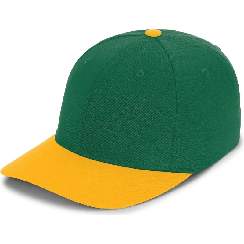 Pacific Headwear P821 Pro Wool Pacflex Cap – Dark Green Gold