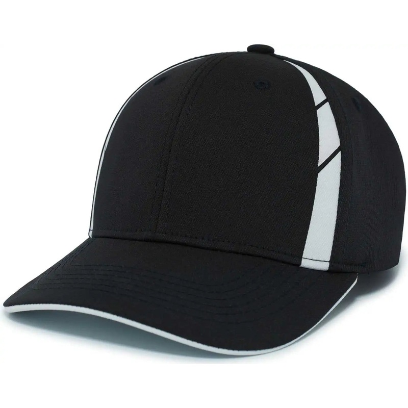 Pacific Headwear P303 Coolcore Sideline Snapback Cap – Black White