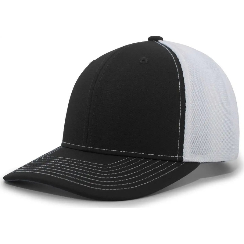 Pacific Headwear P365 Air Mesh Sideline Cap – Black White Black