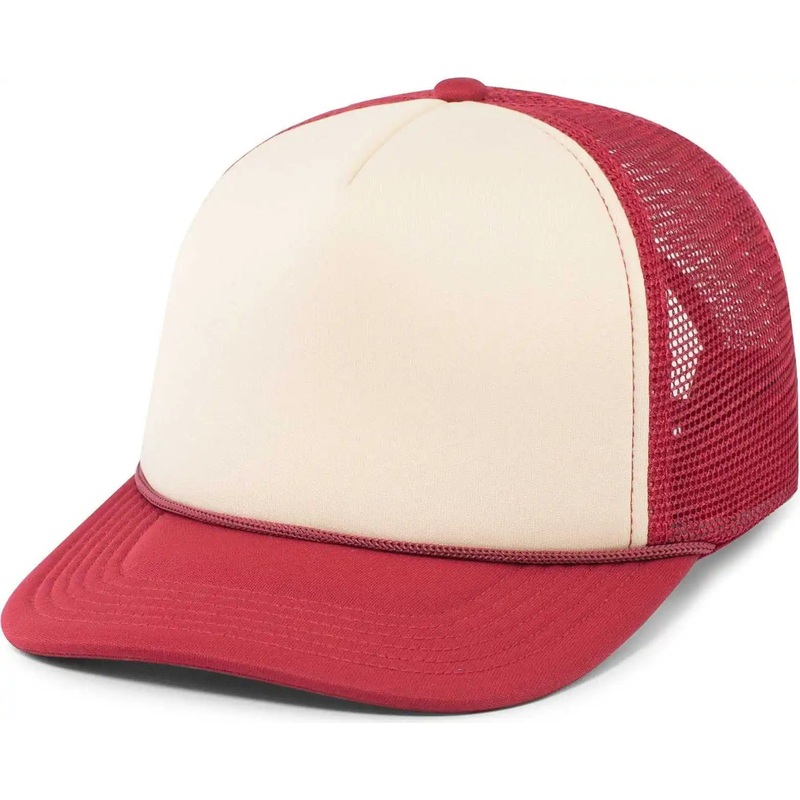 Pacific Headwear P782 Foamie Fresh Trucker Cap – Khaki Dark Red Dark Red