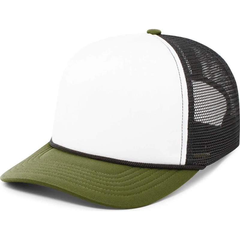 Pacific Headwear P782 Foamie Fresh Trucker Cap – White Black Moss