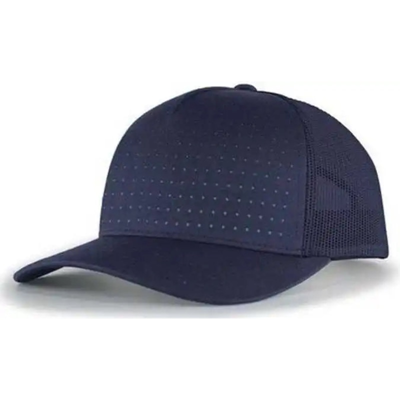 Pacific Headwear 105P Perforated 5-Panel Trucker Snapback Cap – Navy