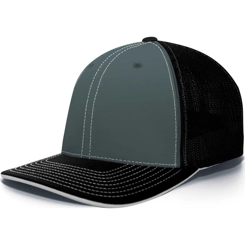 Pacific Headwear 404M Trucker Flexfit Cap – Graphite Black Black