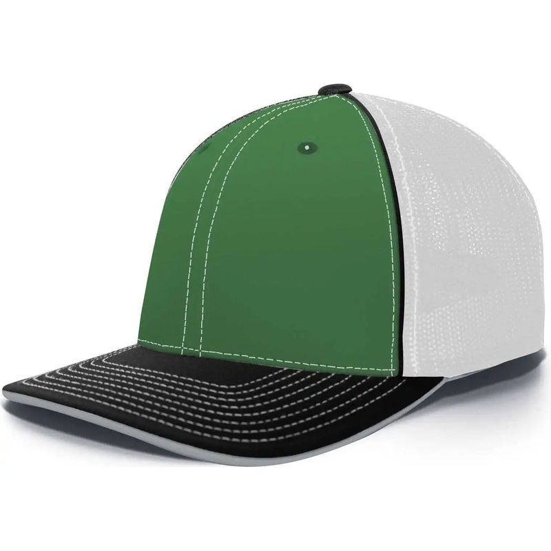 Pacific Headwear 404M Trucker Flexfit Cap – Kelly White Black