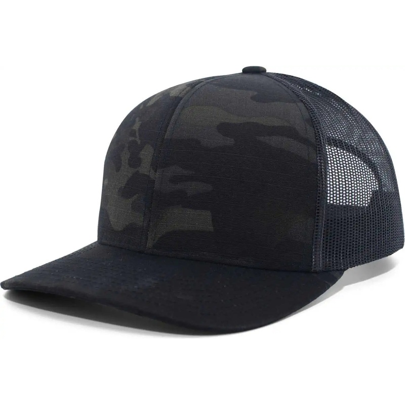 Pacific Headwear M08 MultiCam Snapback Trucker Cap – Multicam Black Black