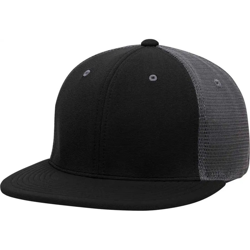 Pacific Headwear ES341 Premium M2 Performance Trucker Flexfit Cap – Black Graphite