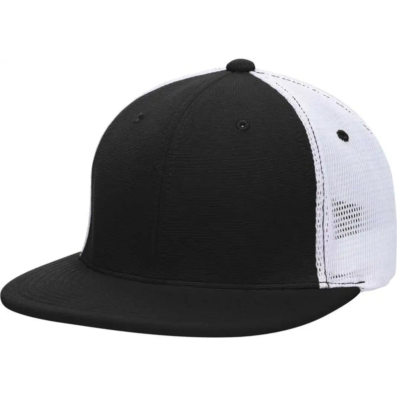 Pacific Headwear ES341 Premium M2 Performance Trucker Flexfit Cap – Black White
