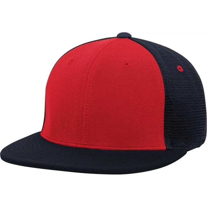 Pacific Headwear ES341 Premium M2 Performance Trucker Flexfit Cap – Red Navy