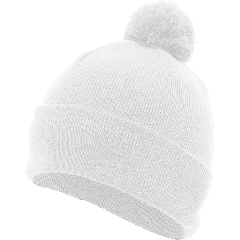 Pacific Headwear 641K Pom-Pom Cuff Beanie – White