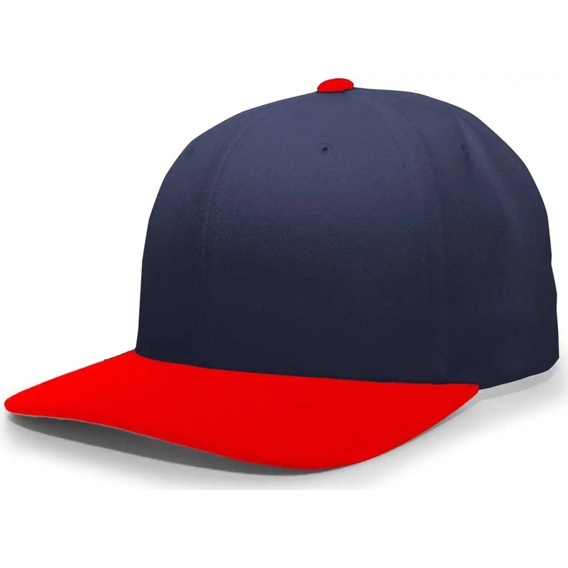 Pacific Headwear 705W Pro-Wool Hook-and-Loop Cap – Navy Red