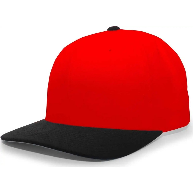 Pacific Headwear 705W Pro-Wool Hook-and-Loop Cap – Red Black
