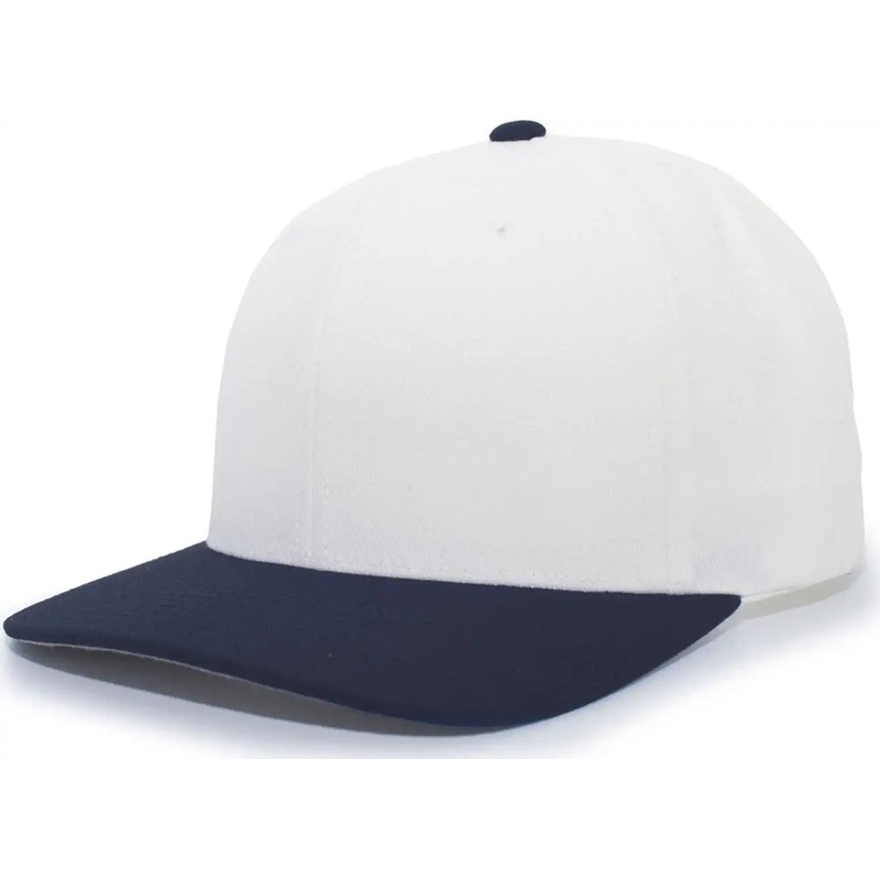 Pacific Headwear 705W Pro-Wool Hook-and-Loop Cap – White Navy