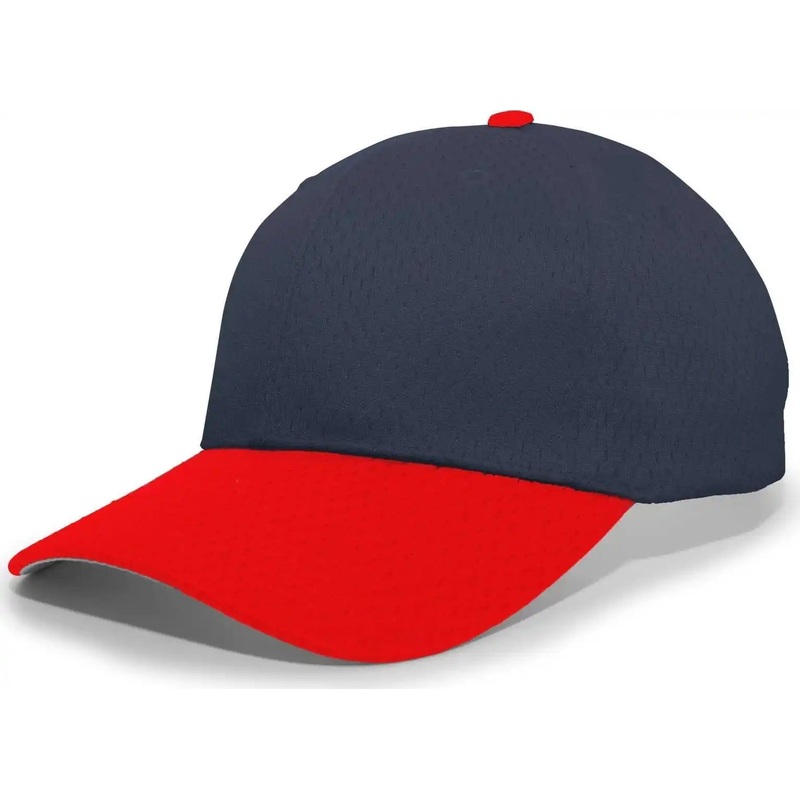 Pacific Headwear 805M Coolport Mesh Hook-and-Loop Cap – Navy Red