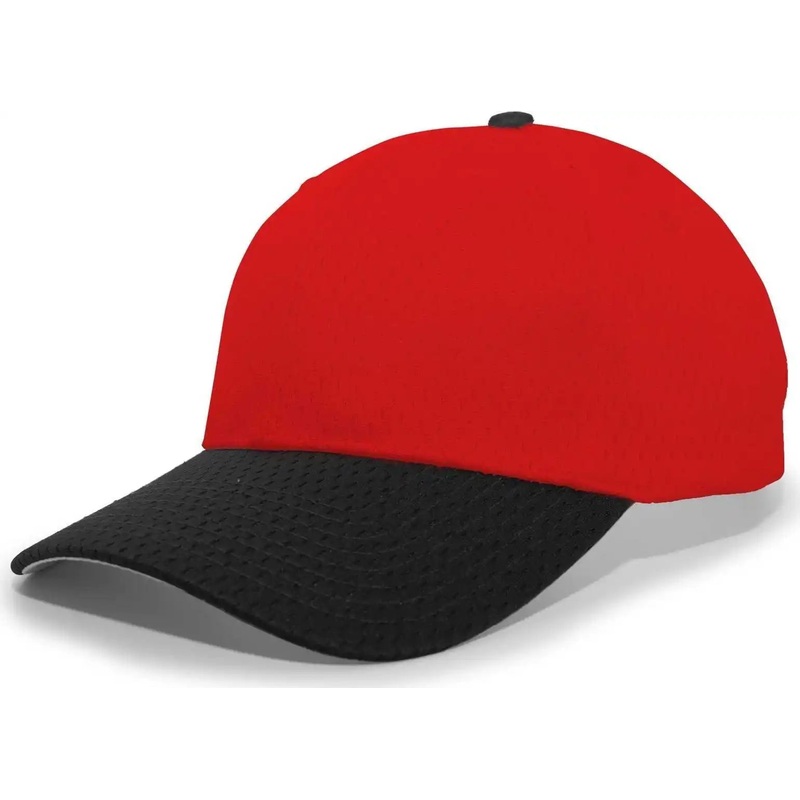 Pacific Headwear 805M Coolport Mesh Hook-and-Loop Cap – Red Black