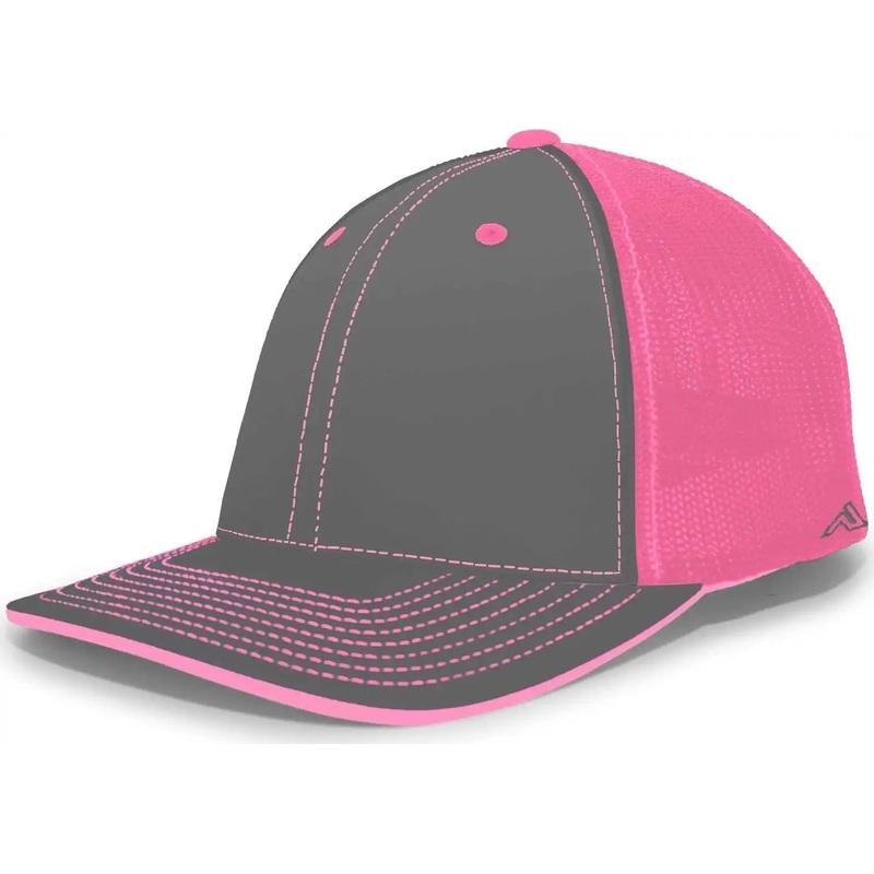 Pacific Headwear 404M Trucker Flexfit Cap – Graphite Pink