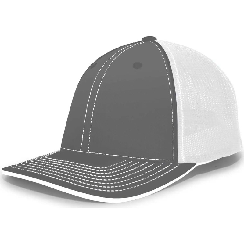 Pacific Headwear 404M Trucker Flexfit Cap – Graphite White