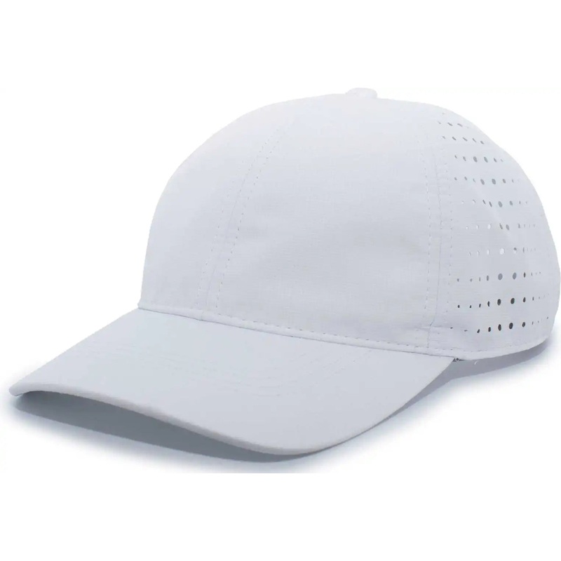 Pacific Headwear 425L Light-Weight Perforated Hook-and-Loop Cap – Silver
