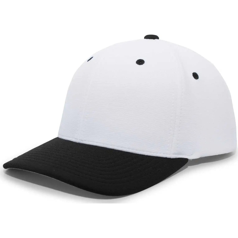 Pacific Headwear 498F M2 Performance Flexfit Cap – White Black