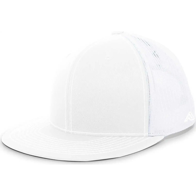Pacific Headwear 4D3 Trucker D-Series Snapback Cap – White White