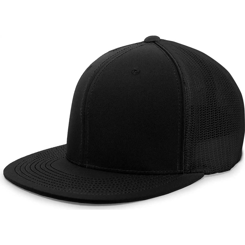 Pacific Headwear 4D5 D-Series Trucker Flexfit Cap – Black Black