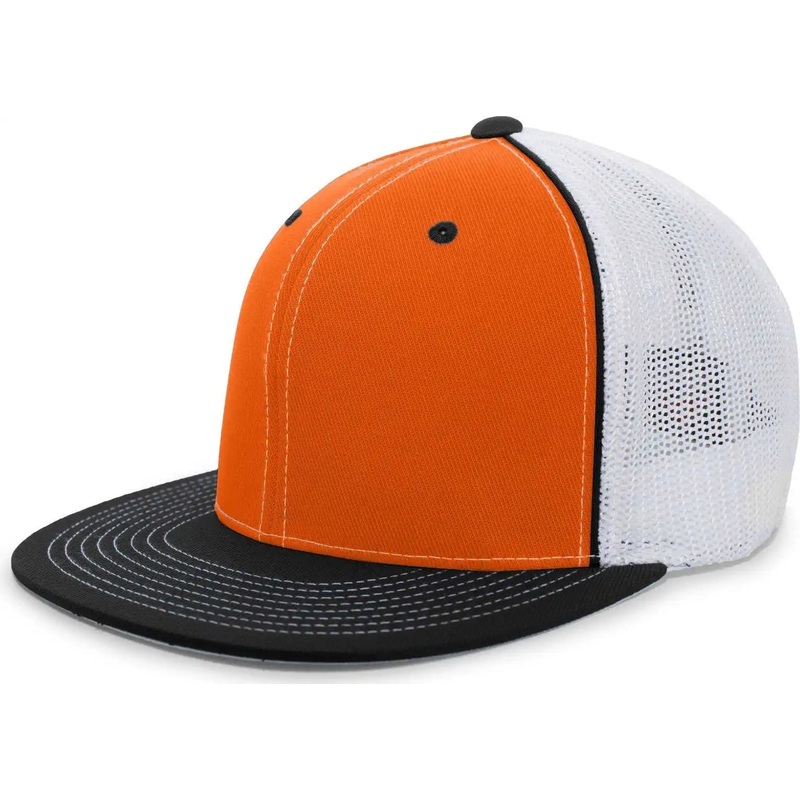 Pacific Headwear 4D5 D-Series Trucker Flexfit Cap – Orange Black