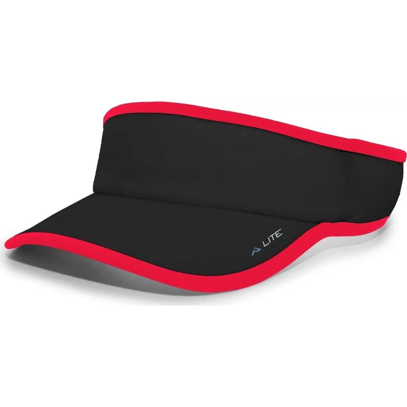 Pacific Headwear 510V Performance Hook-and-Loop Visor – Black Red