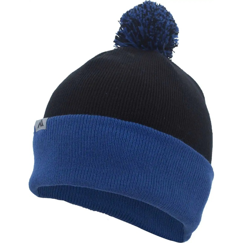 Pacific Headwear 641K Pom-Pom Cuff Beanie – Black Royal