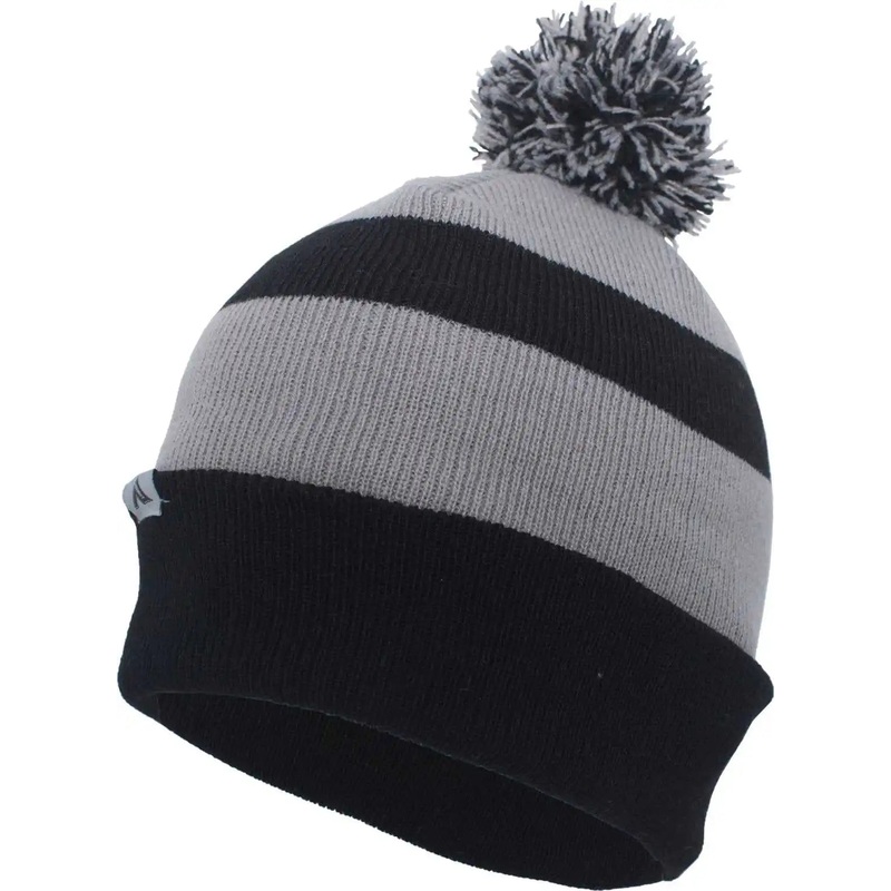 Pacific Headwear 641K Pom-Pom Cuff Beanie – Black Silver Black