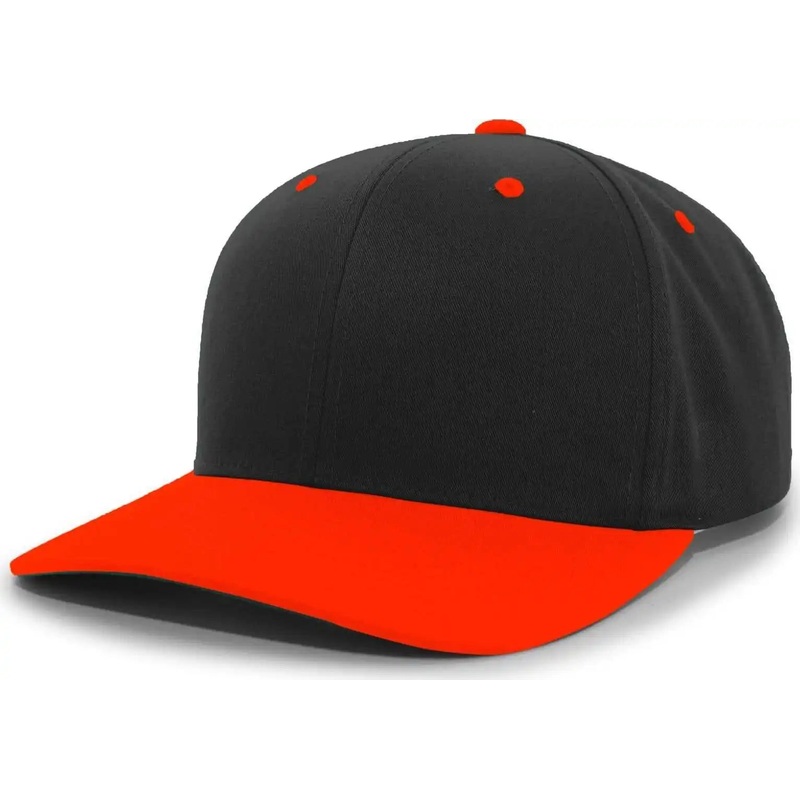 Pacific Headwear 302C Cotton Blend Hook-and-Loop Cap – Black Orange