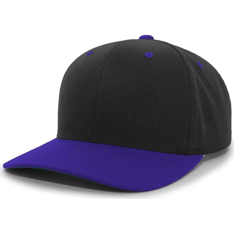 Pacific Headwear 302C Cotton Blend Hook-and-Loop Cap – Black Purple