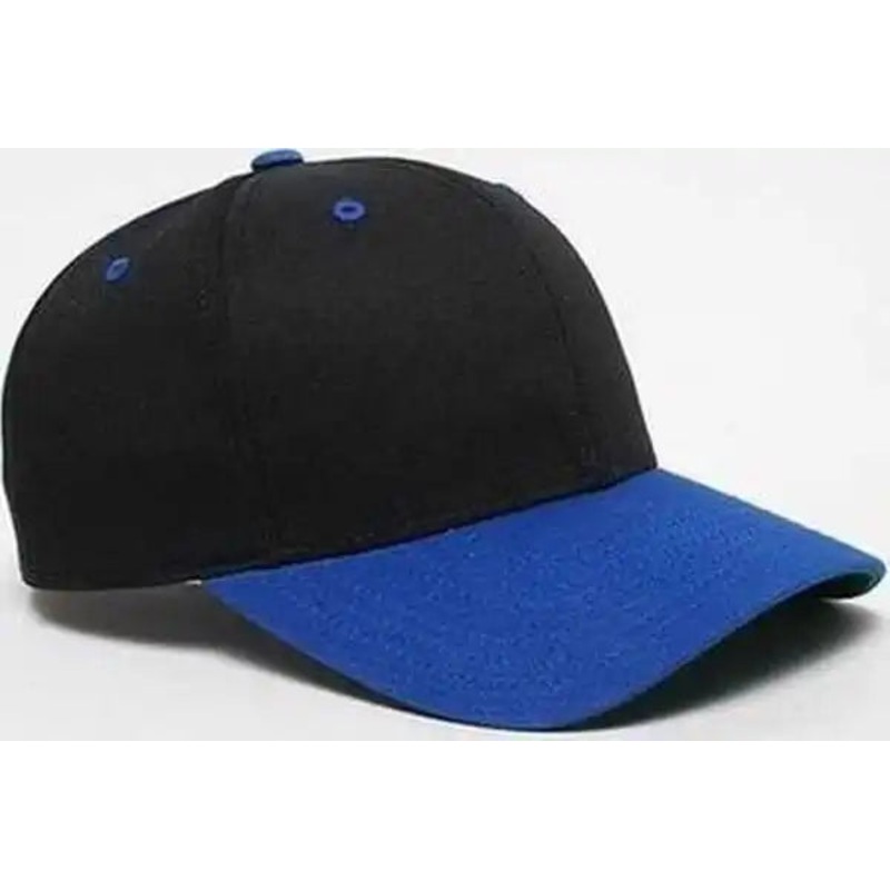 Pacific Headwear 302C Cotton Blend Hook-and-Loop Cap – Black Royal