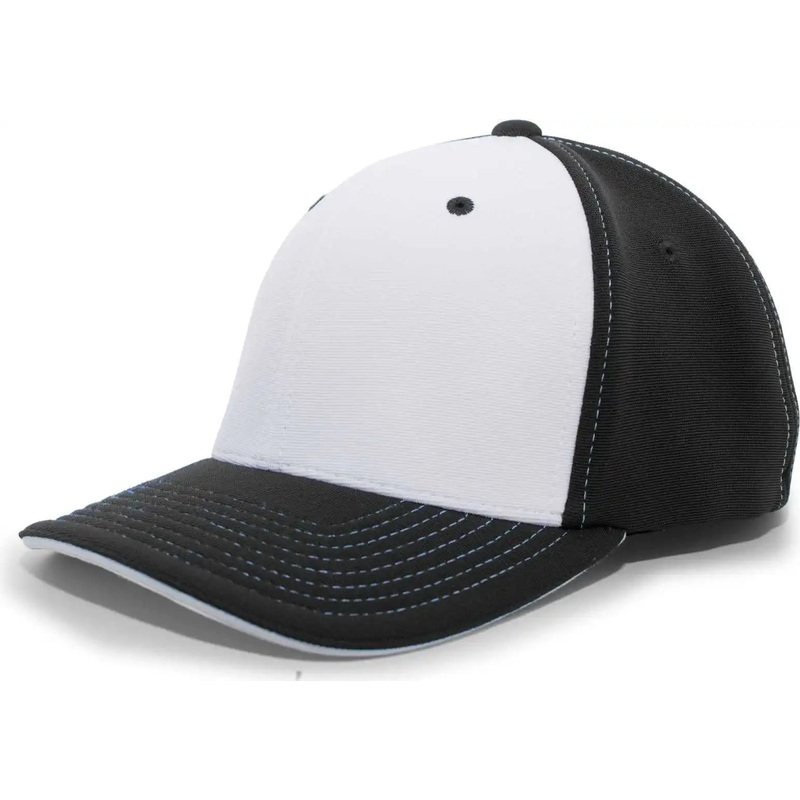 Pacific Headwear 398F M2 Performance Flexfit Cap – Black White