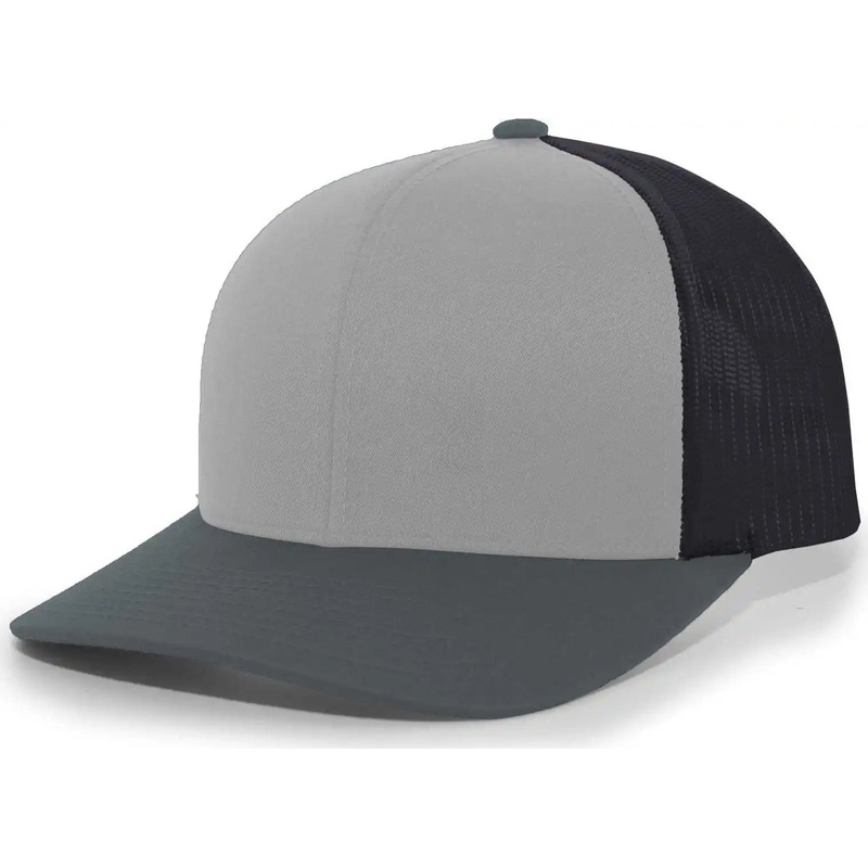 Pacific Headwear 104C Trucker Snapback Cap – HeatherGrey LtCharcoal LtCharc