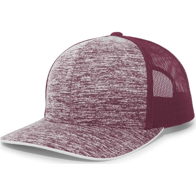 Pacific Headwear 106C Aggressive Heather Trucker Snapback Cap – Maroon Maroon