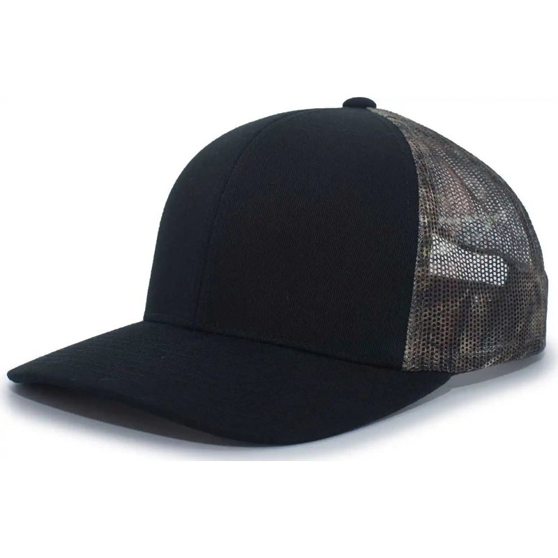 Pacific Headwear 108C Camo Trucker Snapback Cap – Black Break-Up Country