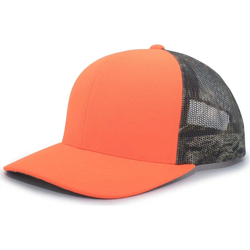 Pacific Headwear 108C Camo Trucker Snapback Cap – Blaze Break-Up Country