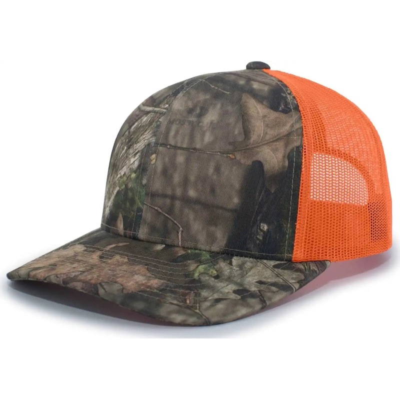 Pacific Headwear 108C Camo Trucker Snapback Cap – Break-Up Country Orange