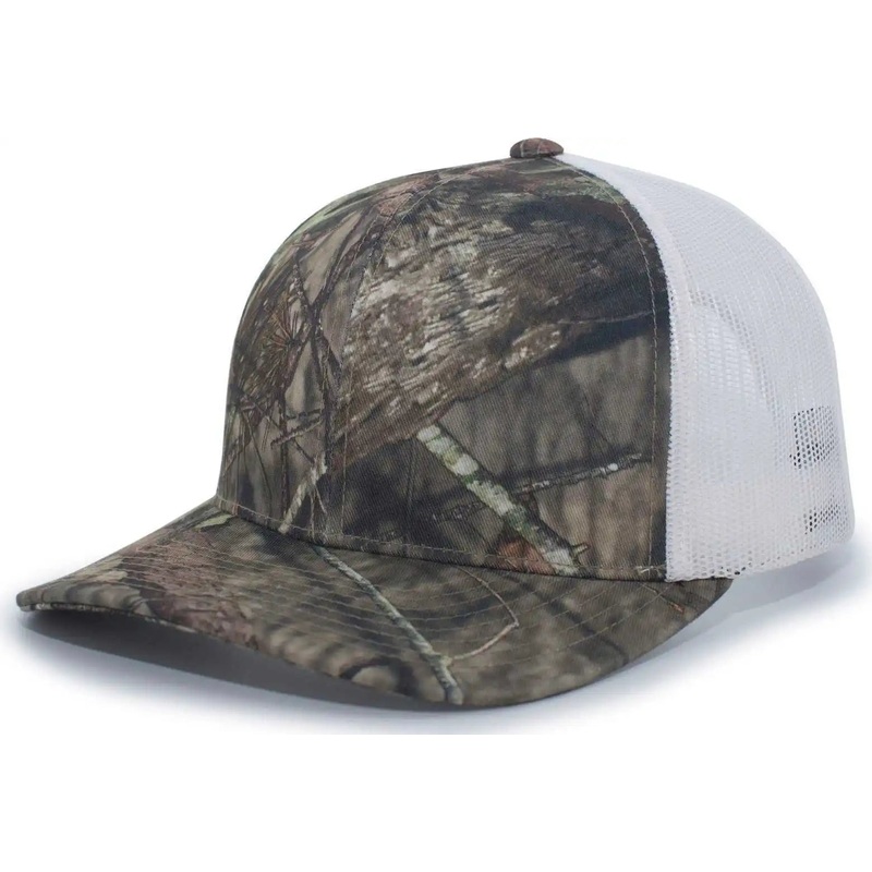 Pacific Headwear 108C Camo Trucker Snapback Cap – Break-Up Country White