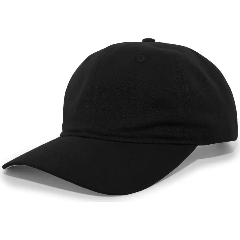 Pacific Headwear 220C Brushed Cotton Twill Hook-and-Loop Cap – Black