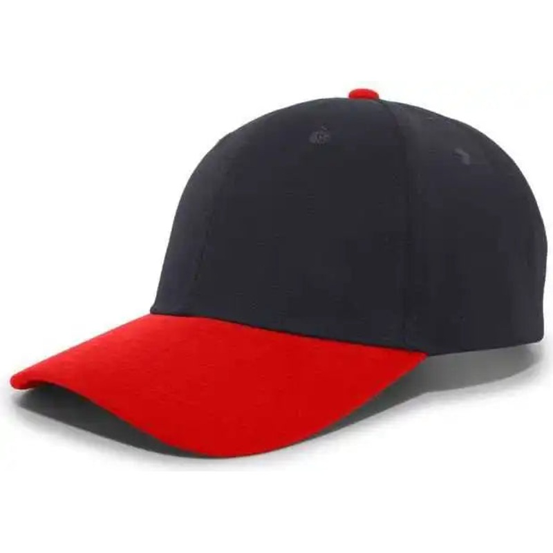 Pacific Headwear 101C Brushed Cotton Hook-and-Loop Cap – Black Red
