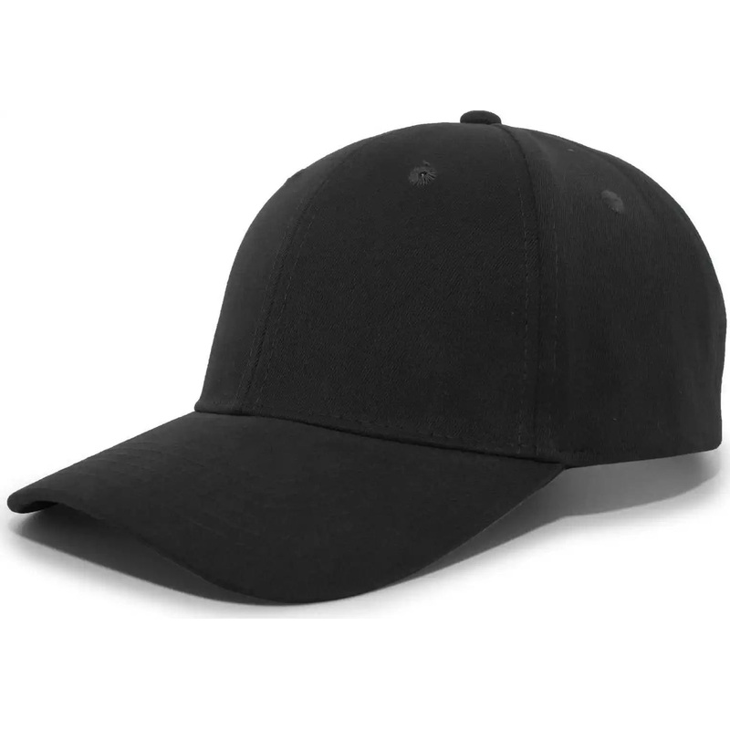 Pacific Headwear 101C Brushed Cotton Hook-and-Loop Cap – Black